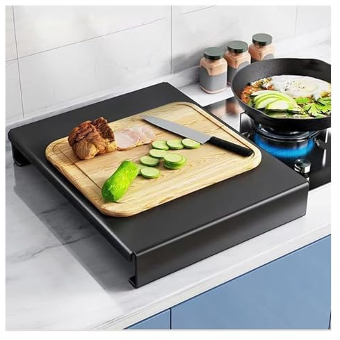 QSTGX Gasherd Abdeckung 50x40 Camping Herd Blechschutz Mit Boden L Form Rutschfestes Design Rostfrei Fleckenbeständig(B,40x50x9cm)