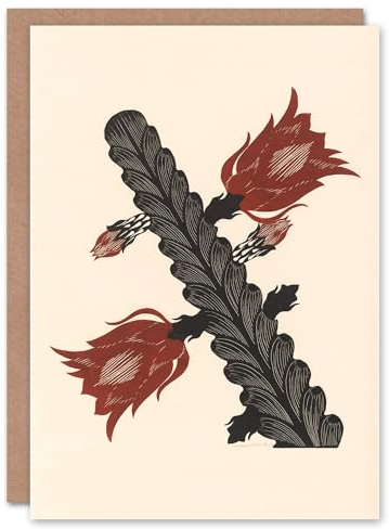 Artery8 Samuel J De Mesquita Art Card Stylised Blooming Cactus