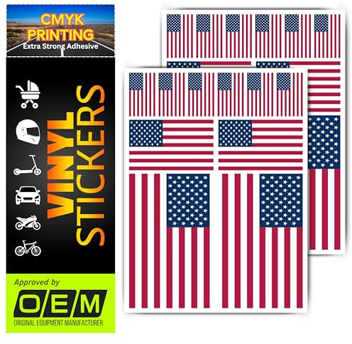 Autocollants moto en vinyle résistant aux intempéries, scooter, casque, réservoir, voiture, autocollants, décoration haute qualité, véhicules, motos (America USA Flagge, Set-20)