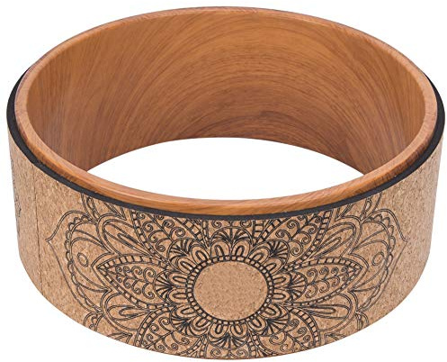 Yoga Wheel Circles Aus PU Rubber, Fitness Rückentraining Tool, Schwarz, 2er Set - Rutschfest, Hohe Belastbarkeit, Ideal Für Yoga Und Bodybuilding (Internal wooden grain ring)