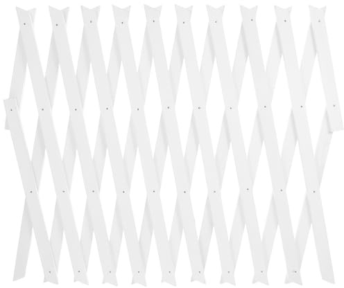 GALPADA Verstellbares Holz Rankgitter Weiß Wand spalier für Kletterpflanzen Indoor Outdoor Garten Ausziehbares Gartenspalier mit Flexibler Längenanpassung für Pflanzenschutz und