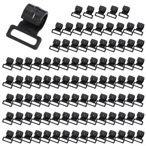 Yuanpgky Zeltstangenhaken für Camping und Wohnwagen-Vorzelt, Kunststoff-C-Clips Kleiderbügel mit 9–25 mm Innendurchmesser, kompatibel mit Zeltstangen und Stützgestellen (10 mm), 100 Stück