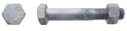 25 Boulons Charpente Tête Hexagonale F/Partiel 20 x 250 mm - 4014/4032-6.8 - Galvanisé - D-Work