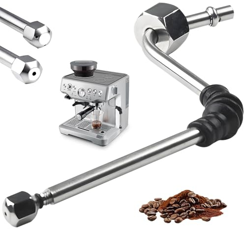 BIZOI Varita de Vapor para Cafetera, Tubo de Vapor de Repuesto para Máquinas de Espresso DeLonghi EC680, EC685, EC780, EC785, Tubo de Acero Inoxidable con Codo Resistente Al Calor Boquilla Doble