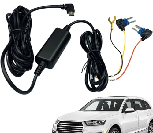 Hardwiringz SCar Camera & Dashboard - Kit di cablaggio di tipo C da 12 V/24 V a 5 V 3 A, cavo di ricarica da 3,5 m con monitor di tensione, telecamera e cruscotto Hardwiringz SCar