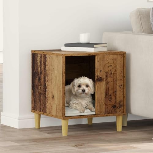 LoogCape Hundehütte aus Holzwerkstoff 44 x 42 x 49 cm für Indoor und Outdoor, wetterfest, isoliert, Robustes Welpenhaus mit einfachem Aufbau, idealer Schutz für kleine bis mittelgroße Hunde
