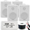 Loops Outdoor/External Bluetooth Speaker System - Beer Garden/Party BBQ Kit - 30W Mini Wireless Amplifier & 4x 60W White Weatherproof Speakers