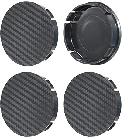 Complect de 4x 60mm CARBON Centres de Roue Caches Moyeu Jante Capuchons Enjoliveurs -Passent pour jantes avec 55,5-56mm diamètre du trou
