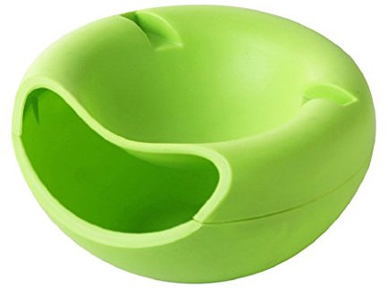 Rukauf - Cuenco verde para tentempiés, nueces, semillas y frutos secos con soporte para teléfono móvil