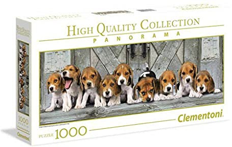 Clementoni 39435 Beagles – Puzzle 1000 Teile, Panorama Puzzle, Geschicklichkeitsspiel für die ganze Familie, Erwachsenenpuzzle ab 14 Jahren