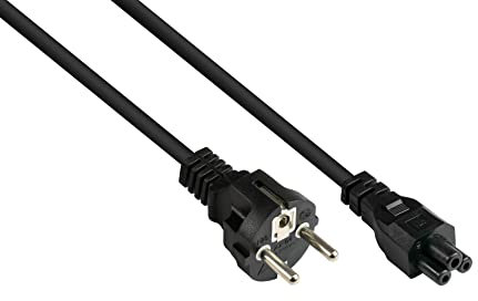Good Connections P0005-S030 Netzkabel, 3 m, Schutzkontakt-Stecker Typ E+F (CEE 7/7, gerade) an C5 (gerade) für Notebook, 0,75 mm² Schwarz