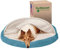 Furhaven Orthopädisches Hundebett für große Hunde, rund, mit abnehmbarem, waschbarem Bezug, für Hunde bis zu 36,3 kg, Sherpa und Wildleder, 111,8 cm, Blau
