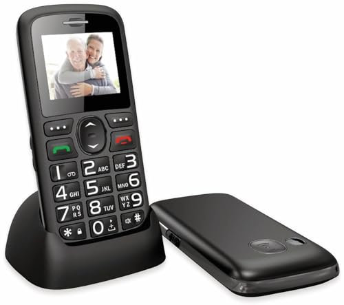 ROXX Handy Seniorenhandy Grosstastentelefon Telefon vertragsfrei Dual SIM W60 schwarz 56MB