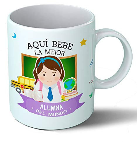 Planetacase - Taza Alumna - Regalo Original - Cerámica 330 mL - Taza Desayuno Apta para Microondas y Lavavajillas - Resistente a Lavados