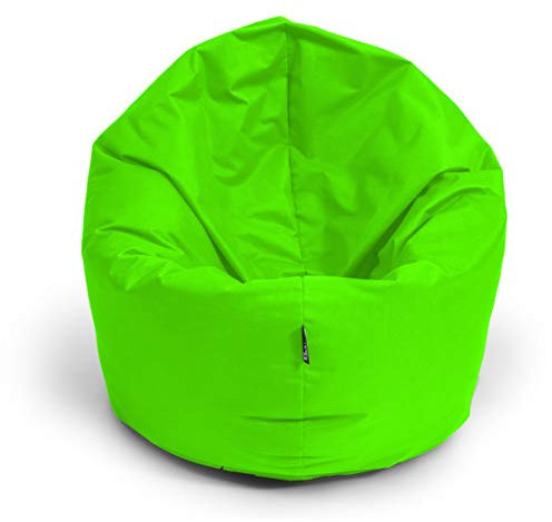 BuBiBag Sitzsack M - XXL 2-in-1 Funktionen mit Füllung Sitzkissen Bodenkissen Kissen Sessel BeanBag (125cm Durchmesser, neongrün)