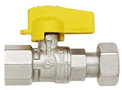 RUBINETTO FARFALLA gas CON GIRELLO 1/2 F DRITTO VALVOLA A SFERA BOCCHETTONE 1/2