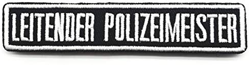 POLIZEIMEMESSHOP Namensschilder 2.0 Leitender Polizeimeister Textil Patch mit Klett