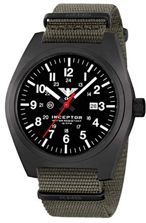 KHS Inceptor Black Steel KHS.INCBS.NSGO mit Natoband steingrau-Oliv