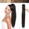 SEGO Ponytail Extension Echthaar mit Klammer Pferdeschwanz Zopf Clip in Haarteil Haarverlängerung 100% Remy Haar Hair Piece Naturschwarz #1B 14(35cm)-105g
