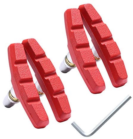 Bynccea V Bicycle Brake Pads 2 Pairs with Hex Nuts and Spacers V Bike Brake Blocks Set 70 mm