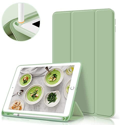 ZOYU Case for iPad Air 3rd Generation 10.5 Inch 2019, Slim Lightweight Trifold Stand Smart Case with Pencil Holder, Soft TPU Back Cover [Full Body Protective], Auto Sleep/Wake, Green