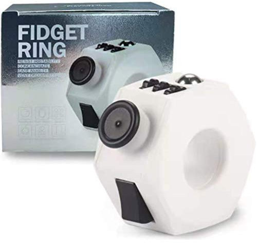 YOULIKE Fidget Toy Sensory Cube Toy - Cube Toy with Click Ball - Decompression Ring Fidget Finger Toy for ADD ADHS Stress Relief for Adults(Black)