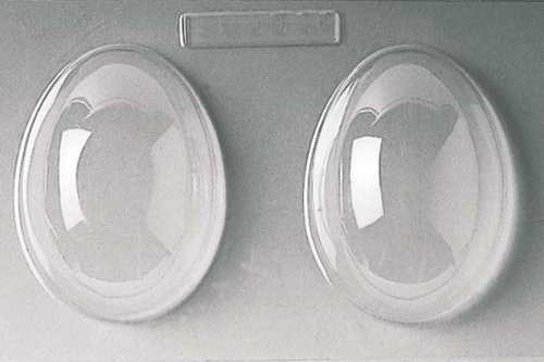 Stampo per Uovo in Cioccolato in plastica termoformata - polietilene - 2 Cavità - Dimensione 110x80x h40mm - Forma Uova di Pasqua Liscio ideale per realizzare uovi pasquali in cioccolato, in zucchero