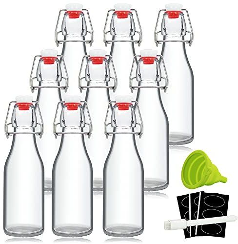 Lot de 9 bouteilles de bière en verre avec joint hermétique en caoutchouc pour brassage maison Kombucha, boissons, huile, vinaigre, eau, soda, kéfir
