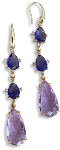 Orecchini con cristalli lilla