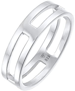 Kuzzoi Massiver Herrenring (6 mm) Puristisch im Design, Bandring für Männer aus 925 Sterling Silber, Silber Ring Herren poliert, Lifestyle-Ring modern massiv, Ringgröße 60, 0605792421_60