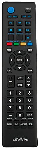 RM-C3010 Replaced Remote fit for JVC LCD TV DVD LT-32DE74 LT32DE74 32 Class 720p LED/DVD Combo HDTV