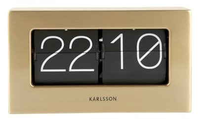 Karlsson KA5620GD Horloge à clapet plaquée Or, Acier allié, 14x7x5 cm