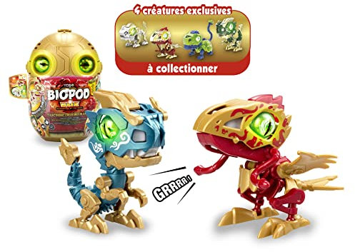 Silverlit YCOO 88117 Biopod GEO Duo by, 2 Robots Dinosaurs in a Surprise Egg for Building, Light and Sound Effects, 4 Different Biopods to Collect, 9 cm, from 5 Years