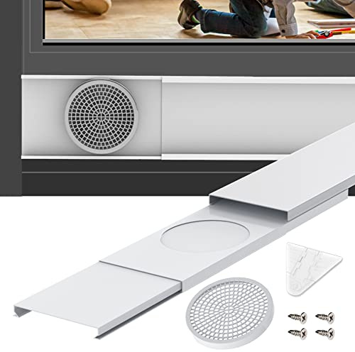 GCGOODS Tragbares Klimaanlagen-Fensterdichtungsplatten-Set für 15 cm Durchmesser Auspuffschlauch, 3 verstellbare mobile AC-Fenster-Kit mit Kunststoffschutz bis zu 119,4 cm, universelle Dichtplatten
