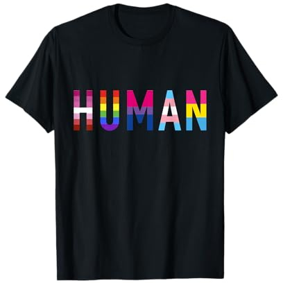 Mensch mit Lesben, Schwul, Bi, Transgender und Pan-Flagge T-Shirt