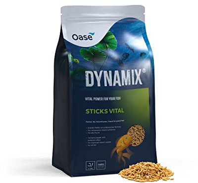 OASE Dynamix Sticks Vital 20 L, Fischfutter, Teichfischfutter, Alleinfutter, reichhaltige Teichsticks mit Vitaminen und Mineralstoffen, gleichmäßiges Wachstum, schillernde Farben