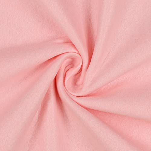 Mondo Tessuti - Tagli di Tessuto Panno Lenci - Feltro 1mm - Disponibile in Diversi Formati e ben 60 Colori (100X95CM, ROSA BABY)