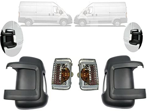 Door Wing Mirror Indicator Lens Cover Set Left and Right Side for Fiat Ducato Peugeot Boxer Jumper Relay 6325.H1, 71748253, 71748252, 6325.H0, 735424438, 8156.77, 8156.78