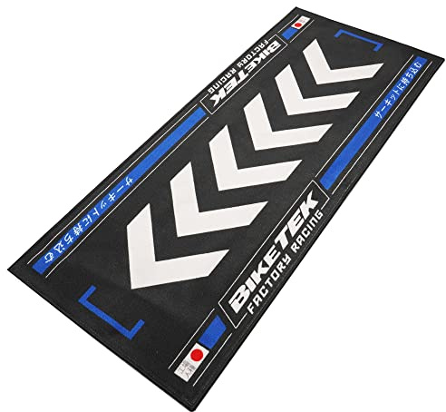 BikeTek Series 7 Motorcycle Workshop Pit Garage Mat Blue Rising Sun 190 x 80 cm