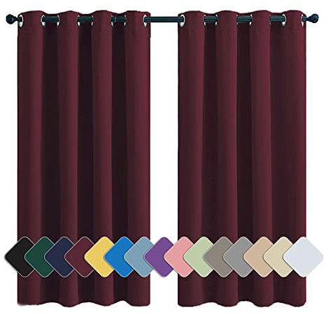 MENGH Rideau Fenetre 213x132cm vin Rouge Rideau Porte, Isolement Thermique Lavables Insonorisation Isolation, pour Chambre, Salon, Bureau