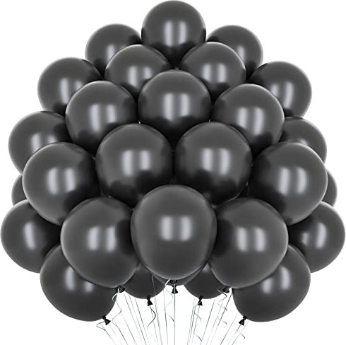 Metallic Black Luftballons, 50 Stück 12 Zoll Schwarze Ballons, Glänzende Latexballons, Dicker Chrom Metallic Ballon Für Schwarzen Geburtstagsfeier Ballon Hochzeit Verlobung Babyparty Fiesta Dekoration