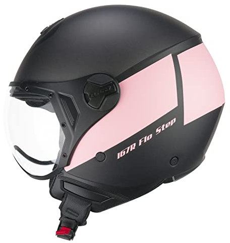 CGM Casco open face, 167R FLO STEP Antracite Rosa satinato sagomata, XXL (61cm)