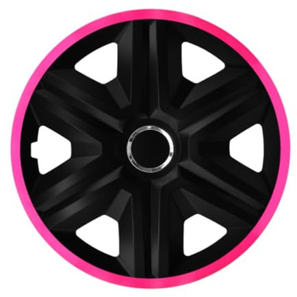 Luckyberg Radkappen 14 Zoll Fast Lux | Radzierblenden 4er-Set für die meisten Automarken und Stahlfelgen, Zierkappen in vielen Farben. Felgenabdeckung für Autofelgen (14 - ROSA)