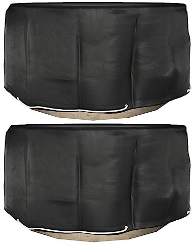 ZEYUAN Garden Furniture Covers 2 pcs 10 Eyelets Ø230x90 cm Round,Waterproof,Heavy Duty Oxford Fabric Outdoor Rattan Corner Sofa Cover