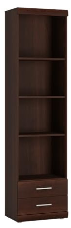 Lomadox Regal Wohnzimmer schmal 50 cm Nussbaum Wohnzimmerschrank Schrank Wohnzimmerregal Standregal