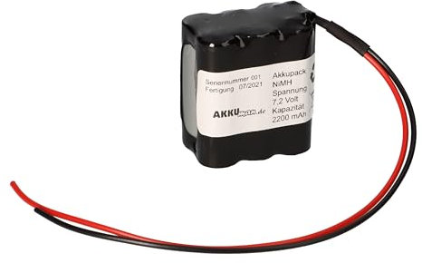 Akku für Notleuchten 7,2V 2200mAh F2x3 AA Mignon 200mm Kabel