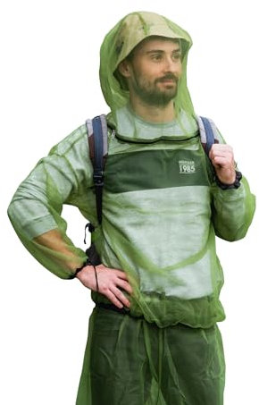 HENNCHEE Moskito-Jacke für Erwachsene, Netz-Netz, Insekten-Kapuzenjacke, Outdoor-Schutz, Mückenschutz, Kleidung, L/XL