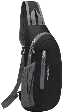 PivotWing Brusttasche Herren Damen, Sling Bag Schultertasche Damen Herren Leicht Wasserdicht Umhängetasche Reisen Gehen Outdoor Crossbody Bag Shoulder Chest Bags Day Packs Schwarz