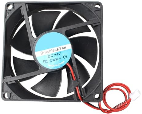 Jopto Mini Brushless Silent Cooling Fan 80x80x20mm 8020 DC 24V Fan With 2 Pin Terminal Compatible With 3D Printer PC CPU Computer Cases Router TV Box DVR For DIY With 28cm 11.02inch Cable