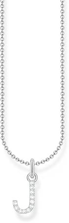 THOMAS SABO Halskette Buchstabe J 925 Sterling Silber mit Zirkonia KE2249-051-14